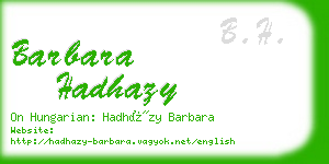 barbara hadhazy business card